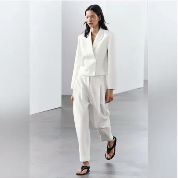 Zara Cropped Double Breasted Blazer NWT - Picture 8 of 15
